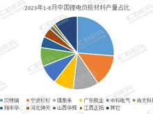 中國(guó)鋰電負(fù)極材料產(chǎn)量（1-8月）TOP10排名出爐